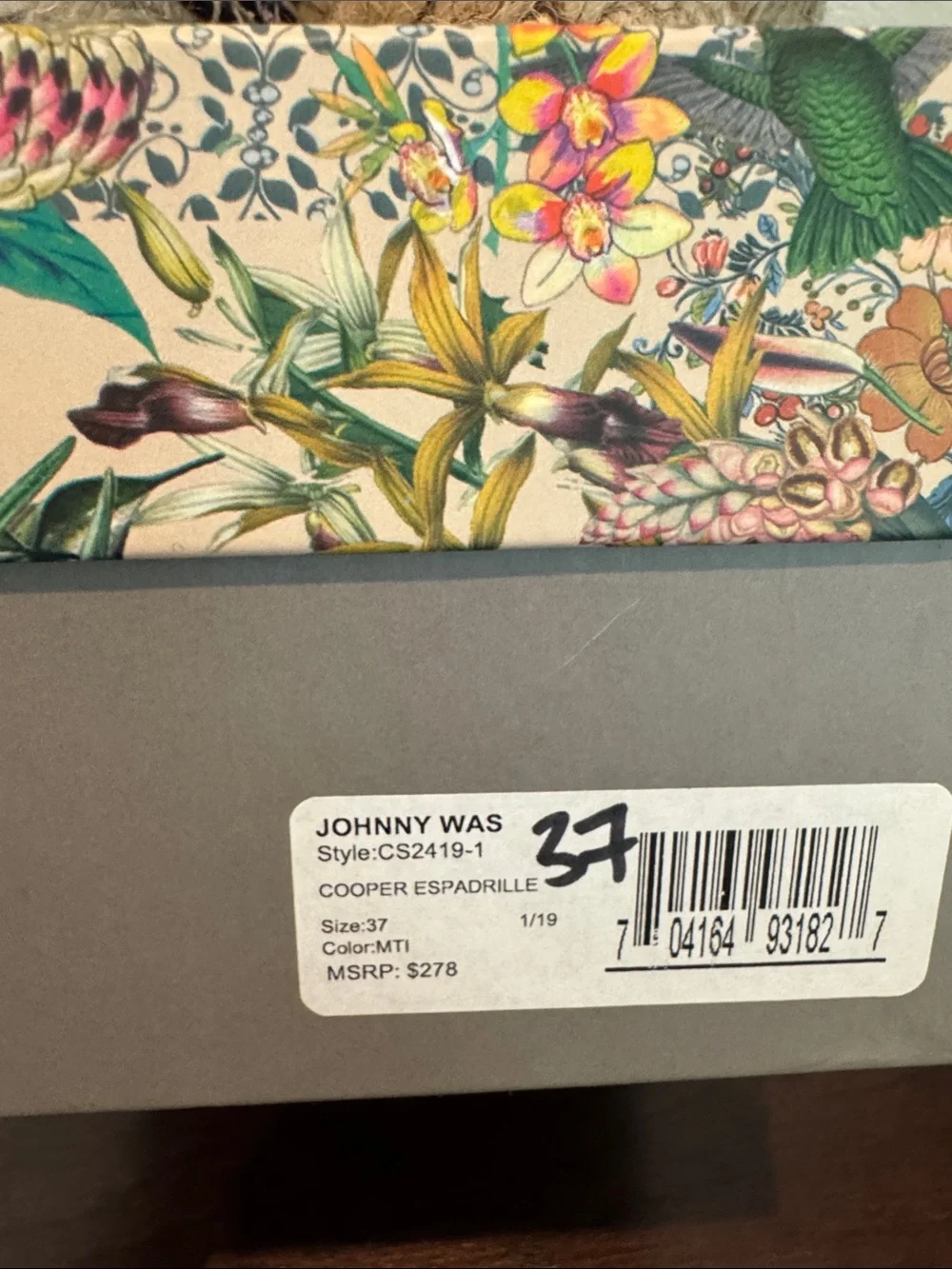 Johnny Was Black Floral Embroidered Espadrille Flats